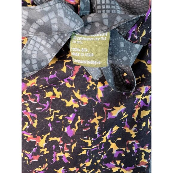 Urban Nomad 100 percent Silk Wrap Pants Abstract Multicolor Boho Adjustable Fit - Picture 4 of 6